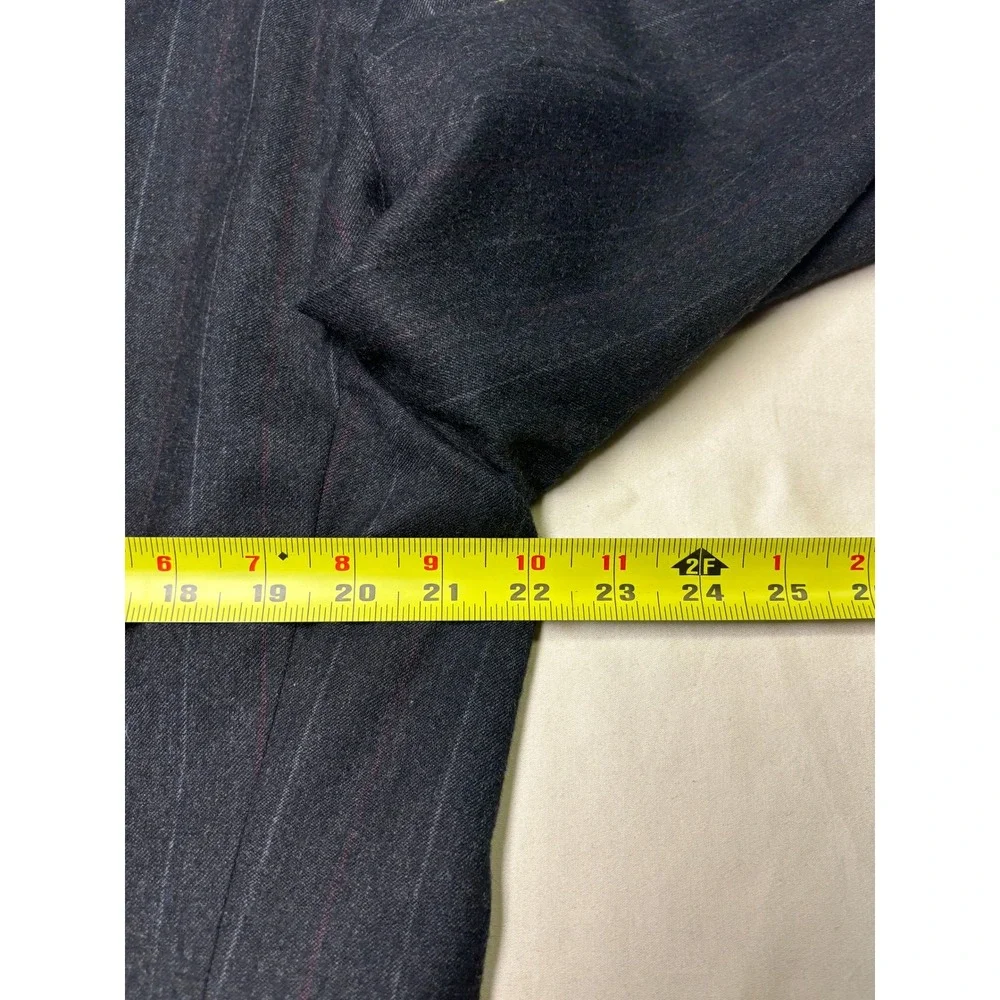 Vintage Polo University Club Ralph Lauren Pinstripe Wool Blazer Charcoal 44R‎